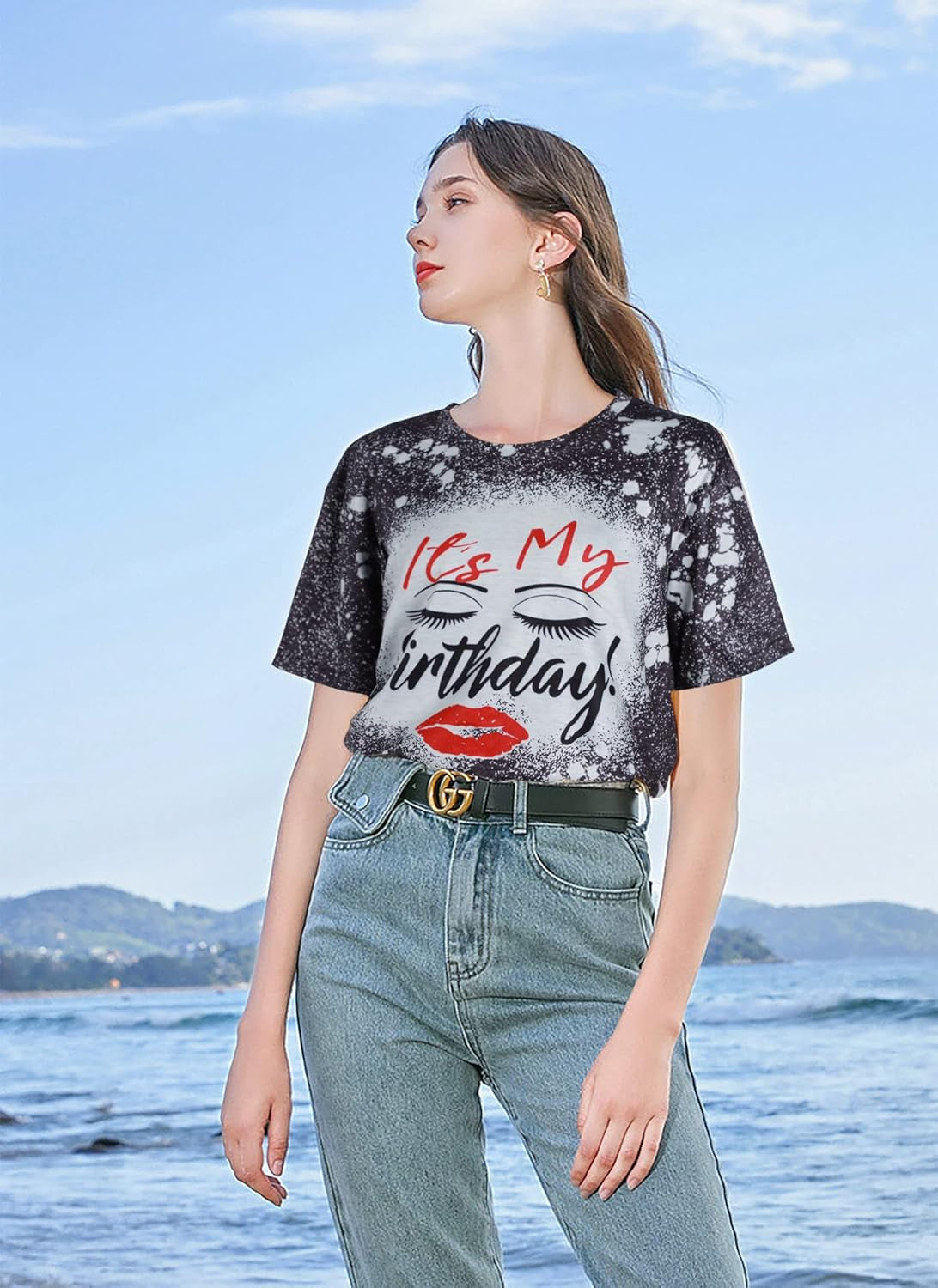 Birthday Shirts for Women Its My Birthday Shirt: Happy 40Th 50Th Birthday Tshirt-Birthday Party Gift Short Sleeve Tops Navy Blue